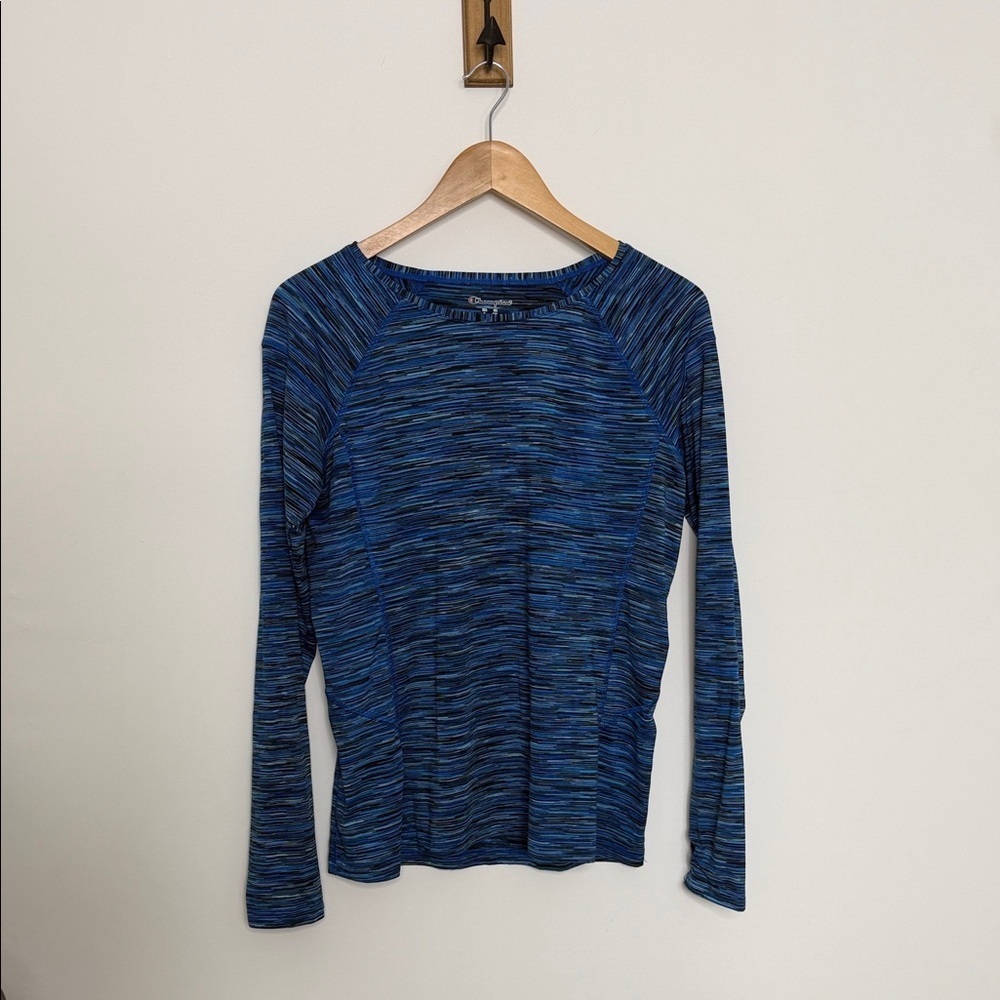 Champion Women's Long Sleeve Top in Blue Stripes